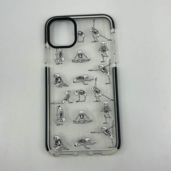 Unlock Style & Protection: iPhone 11 Pro Max - Skeleton Yoga -‎ Clear Black - Picture 1 of 4